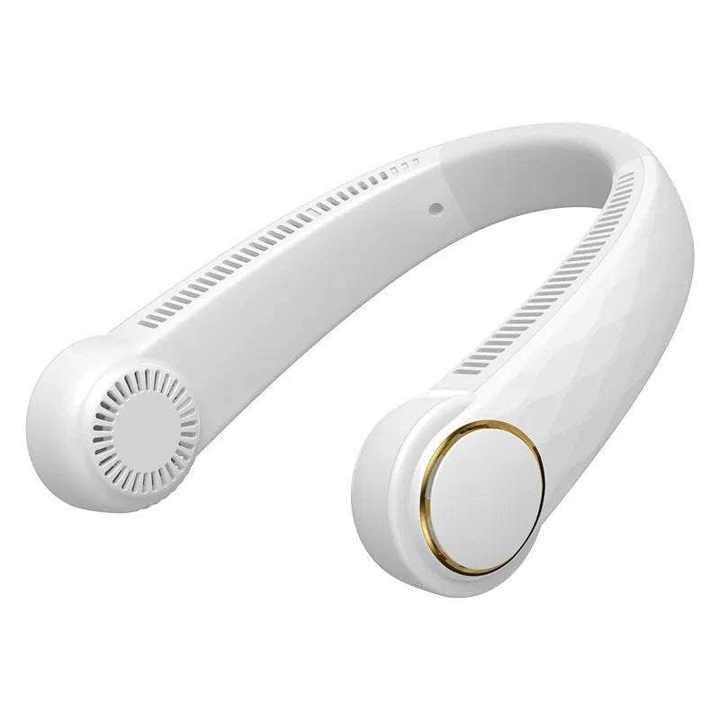 Front view of the Arctic Air hanging neck fan, showing its sleek, ergonomic design.