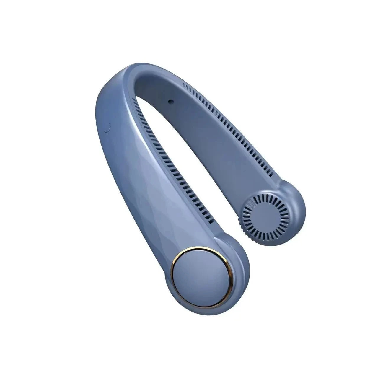 Side profile of the Arctic Air neck fan highlighting its curved shape for a comfortable fit.