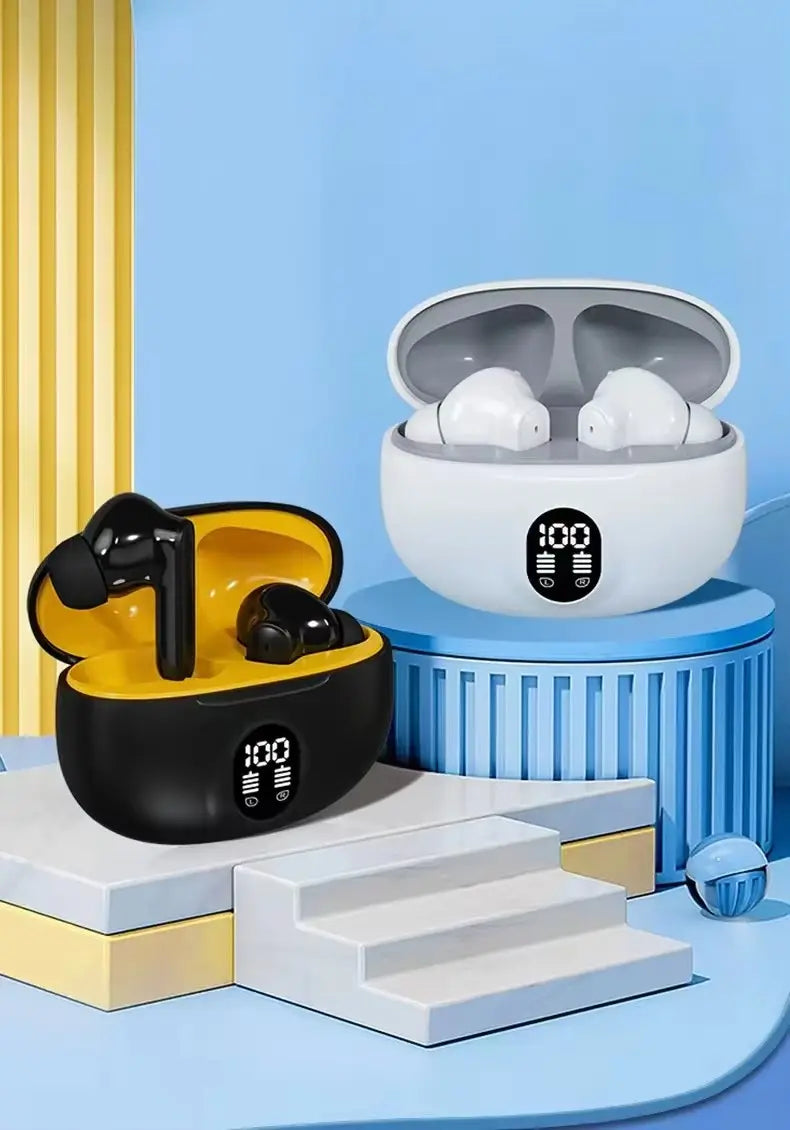 TWS 895B True Wireless Gaming Earbuds in a stylish charging case, ready for use.