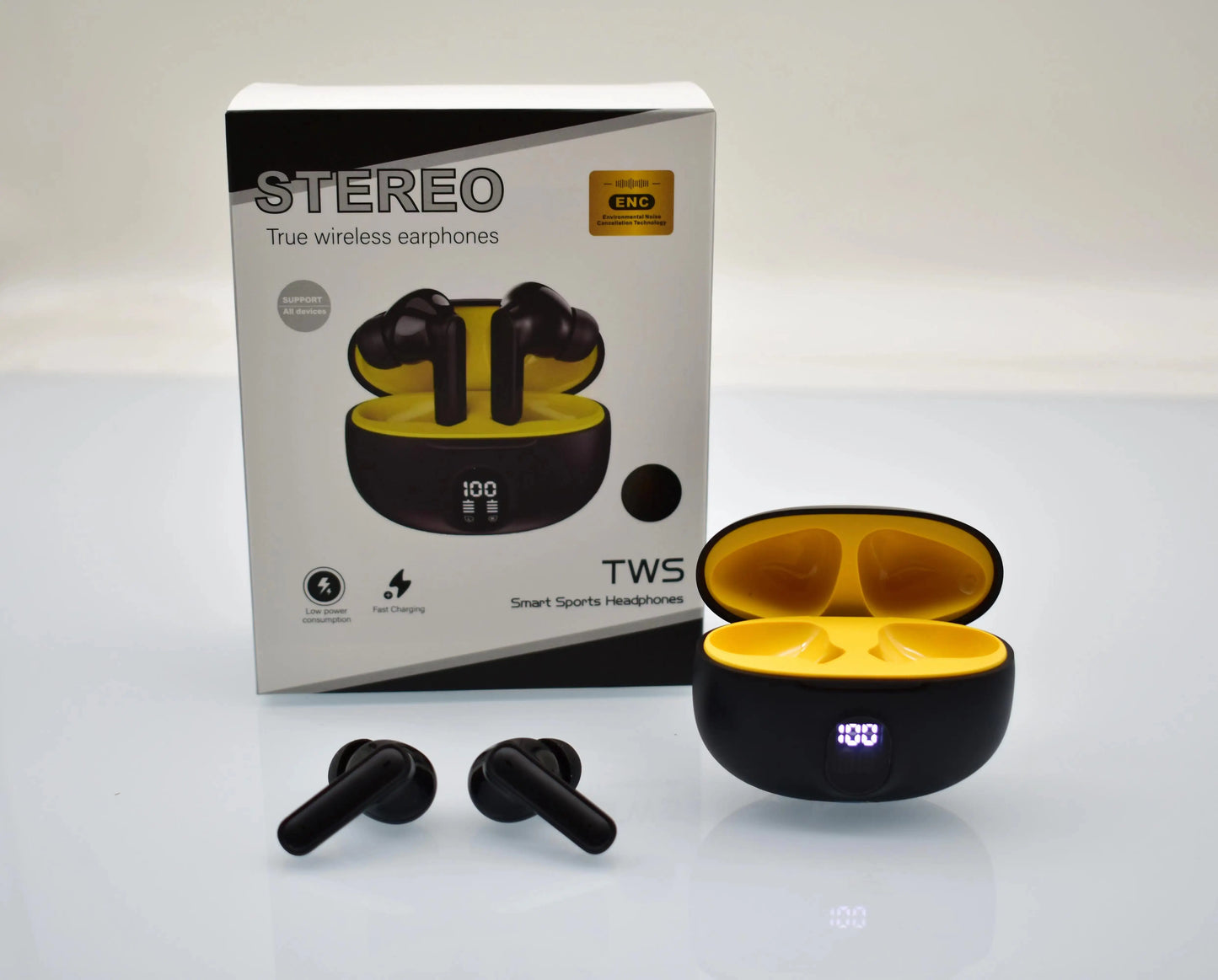 TWS 895B earbuds in hand showcasing their ergonomic design for comfort.