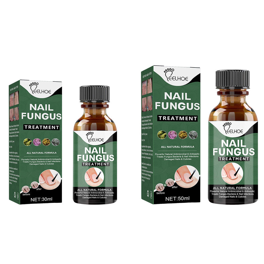 Nail care serum with anti-fungal properties in dropper bottle
