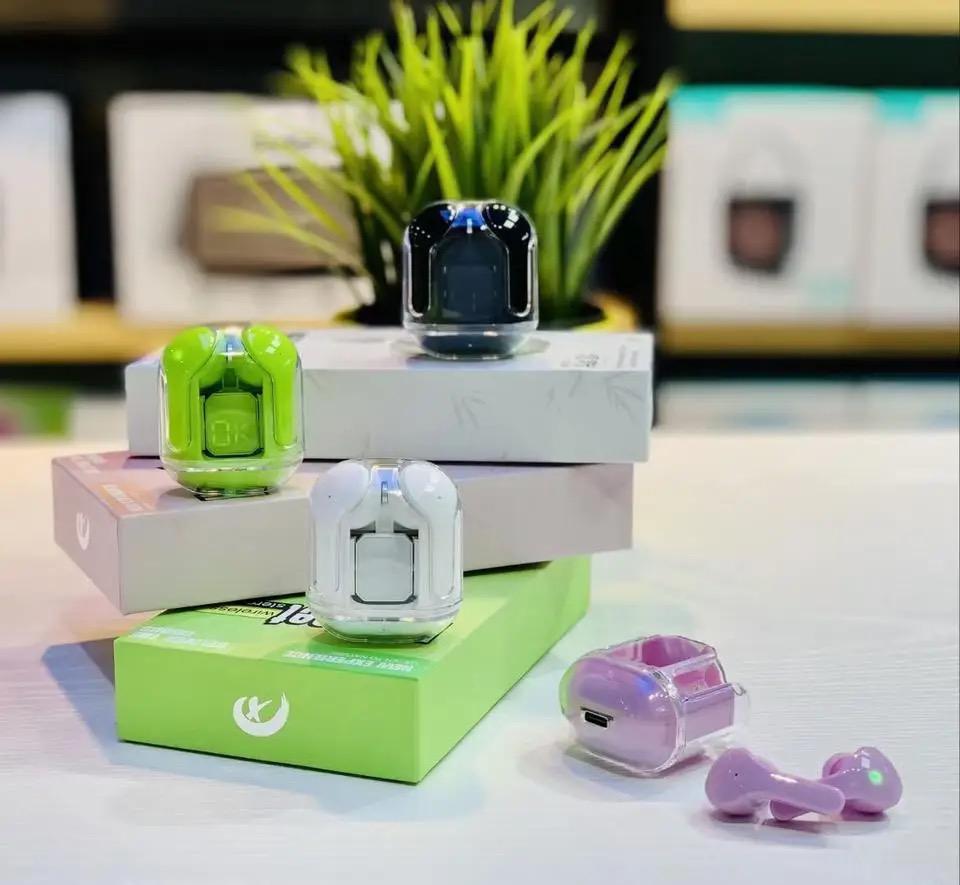 Air 31 TWS Transparent Earbuds with noise cancelling technology in use during travel.