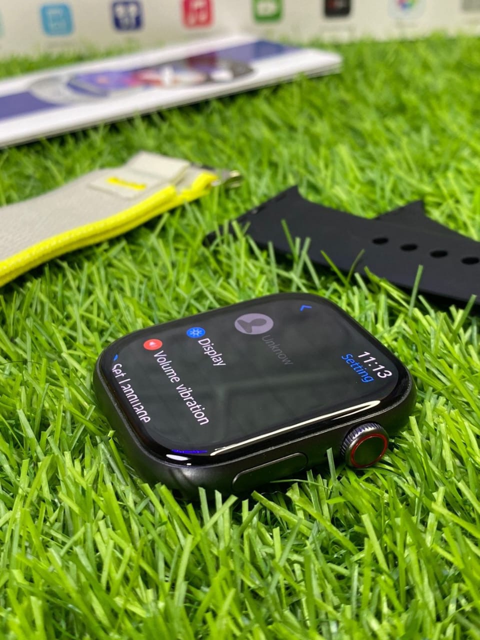 Person wearing the Series 10 Apple Logo Smartwatch while jogging, tracking fitness activity.