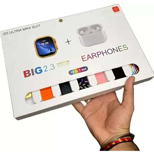 Stylish I20 Ultra Max Smart Watch on wrist with multiple strap options.