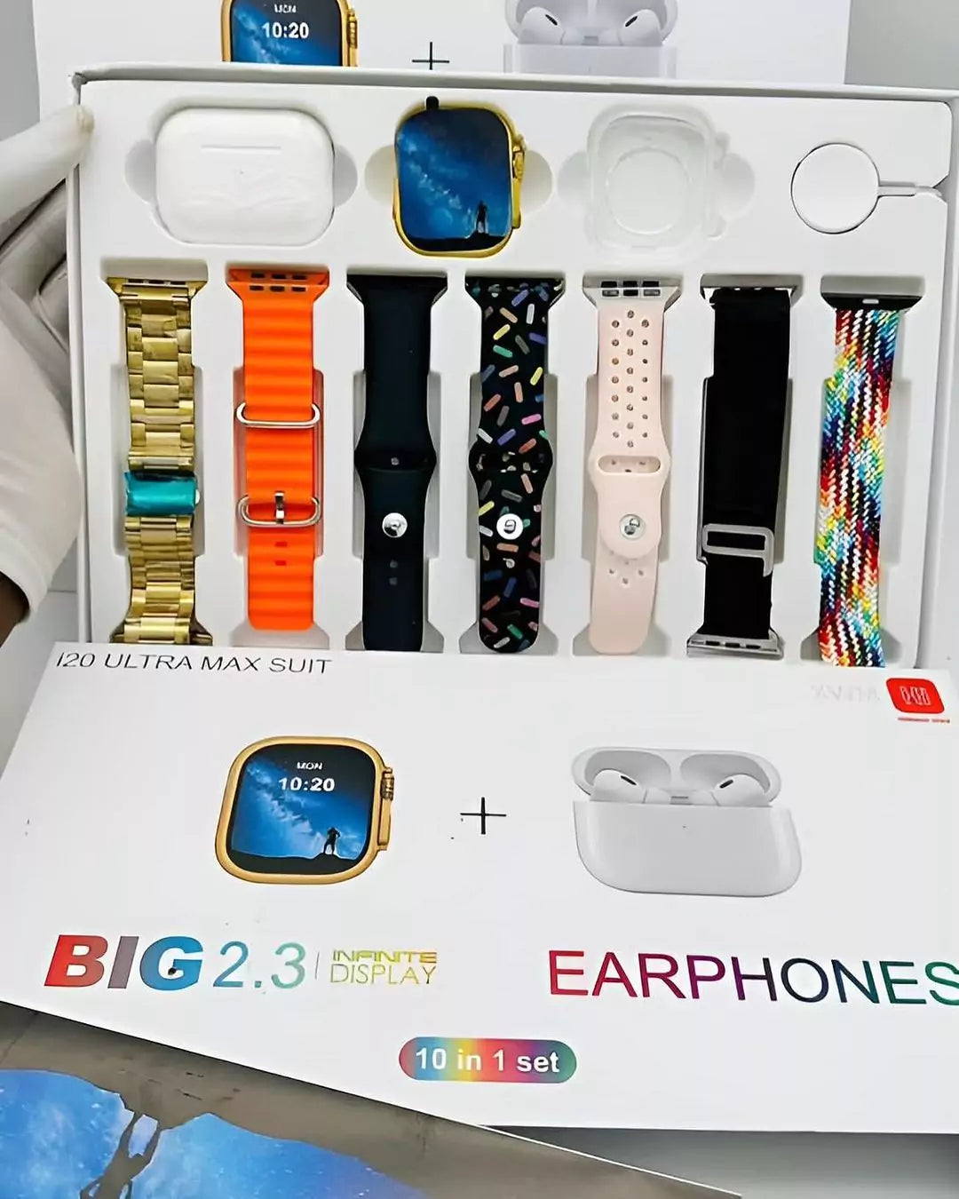 I20 Ultra Max Smart Watch 10-in-1 Box, perfect for fitness and daily use.