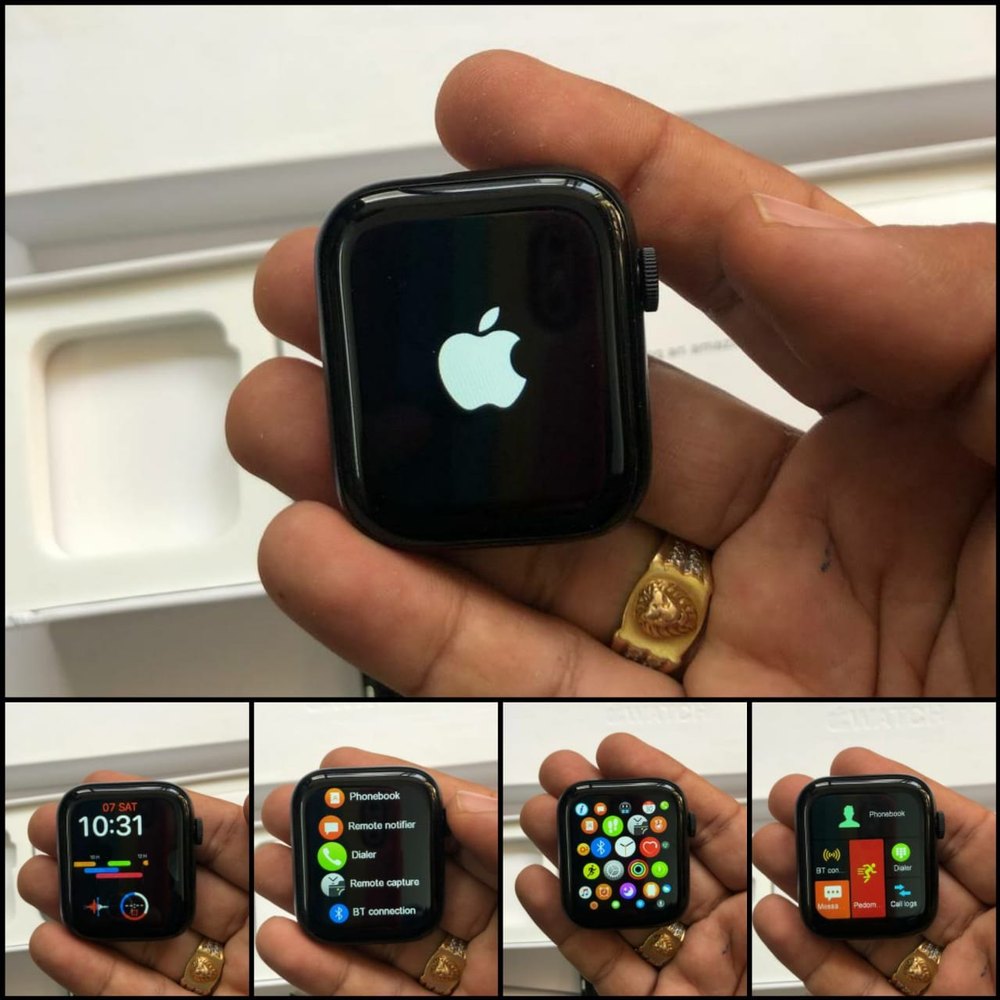 Close-up view of the Series 10 Apple Logo Smartwatch showcasing the high-resolution touchscreen.