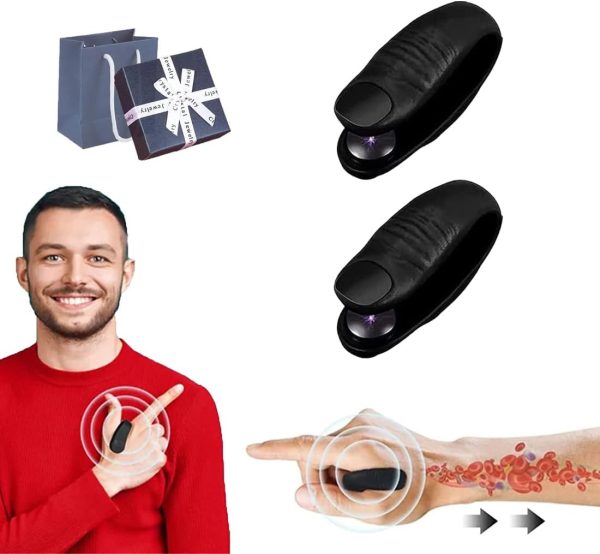 Acupressure clip with LI4 acupressure point marked, showing its application for blood sugar control.