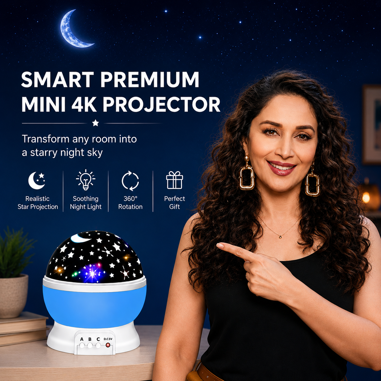 Premium Smart Mini 4K Galaxy Projector